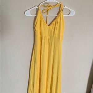 Sunshine Yellow Halter Dress